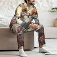 thumbnail image 7 of Fotbe Romantic Flower Fox Pattern Long Sleeve Pajama Set for Men,Sleepwear Set,2-piece Loungewear Set,Soft PJs Comfy Nightwear with Pockets-Medium, 7 of 7