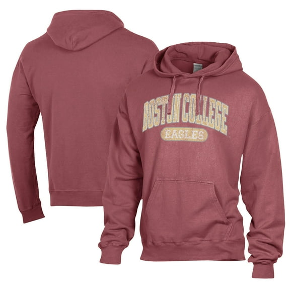 Men's Comfort Wash  Maroon Boston College Eagles Lightweight Fleece Pullover Hoodie