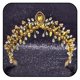 thumbnail image 1 of Formery Corona de diamantes de imitación para boda, diadema nupcial de cristal amarillo dorado, hecha a mano, cristales para fiesta de graduación, tocado de novia, accesorios para el cabello para muje, 1 of 1