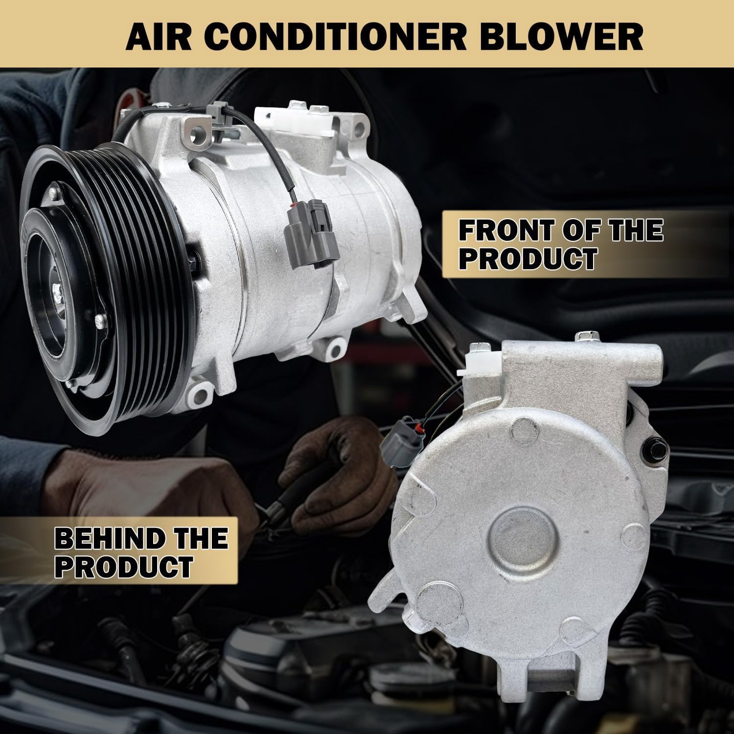 Honda Accord AC Compressor with A/C Clutch - Fits 2.4L L4 (2003-2007) | Replaces 38800RAAA01, 38810RAAA01, 38810RBA006 | CO28003C, 129MM 7PK