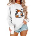 thumbnail image 4 of DORKASM Women Halloween Sweatshirt Crew Neck Lounge Plus Size Funny Print Hoodies Long Sleeve Loose Fit Fashion 2026 Ghost Graphic Sweatshirt Fall Pumpkin Costumes White 3XL, 4 of 7