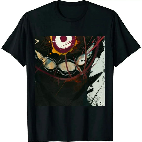 Men's Graphic Tee Print Crewneck T Shirt Short Sleeve Casual Tops Cartoon Black Graphic Medium