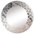 thumbnail image 2 of Designart "Abstract Marble Art with Copy Space VI" Fractals Round Wall Mirror - Modern Oval Printed Decorative Oversized Mirror - Multiple Color Options, 2 of 4