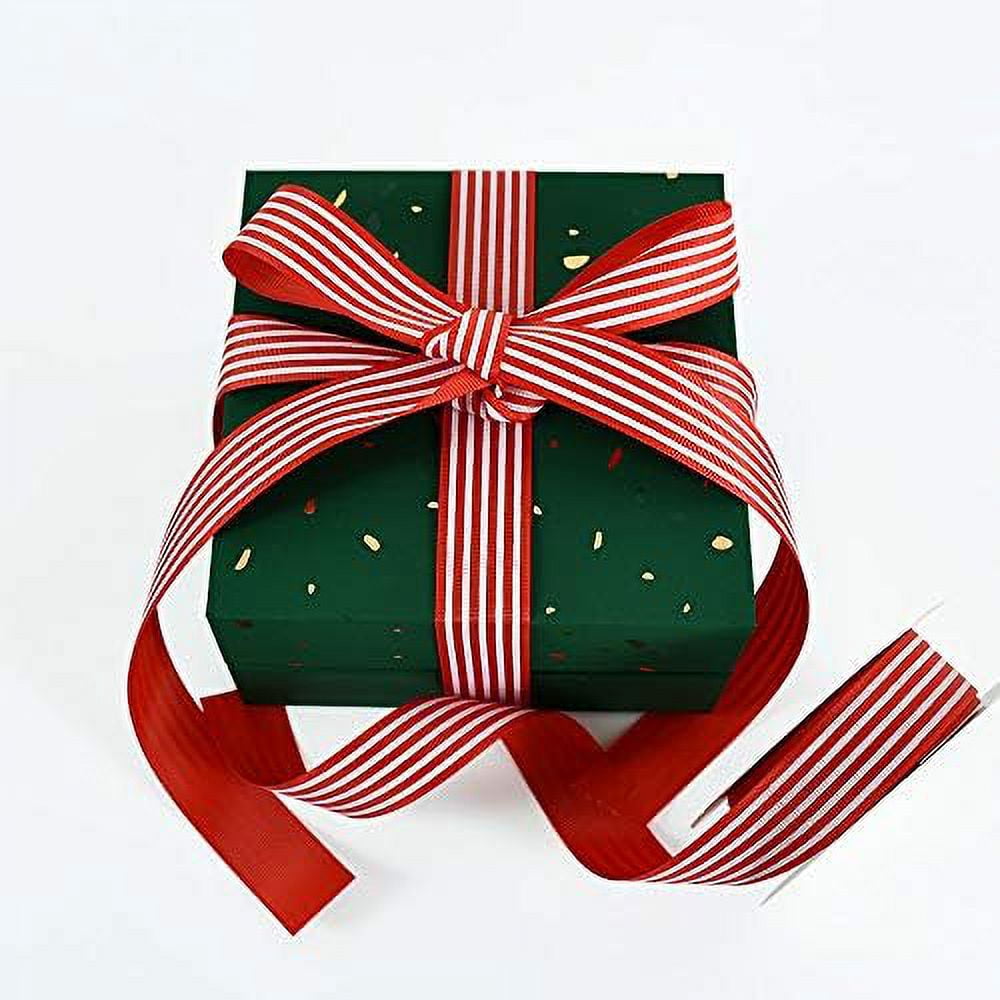 TONIFUL Red White Striped Ribbon 1 Inch 25 Yards Grosgrain Ribbon for Gift Wrapping Valentines Decoration DIY Floral Bouquet Hair Bows Accessories Crafts Wedding Christmas Birthday Party Decor