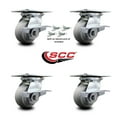 thumbnail image 2 of 4 Inch Thermoplastic Caster Set with Ball Bearings and Brakes/Swivel Locks SCC, 2 of 2