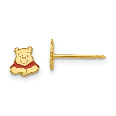 - 14kt Yellow Gold Disney Winnie The Pooh Post Stud Earrings Tool Ear Piercing Supply Fine Jewelry Ideal Gifts For Women Gift Set From Heart