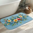 thumbnail image 4 of 1pc Floral Pattern Absorbent Non-Slip Bathroom Thickened Flannel Rug Decor,Soft,Quick Drying,Suitable For Indoor/outdoor Use,Bathrooms,Bedrooms,Kitchens,Terrace,Laundry Rooms,16"x24", 4 of 7
