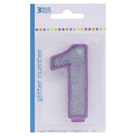 number candle glitter purple birthday bakery crafts