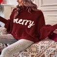 thumbnail image 4 of Women‘s Christmas Sweaters Long Batwing Sleeve Turtleneck Pullovers, 4 of 6