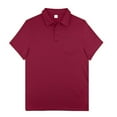 thumbnail image 2 of Men Polo Shirts Solid Color Lapel Loose Outdoor Pockets Short Sleeved Collar Golf Button Shirts for Men L, 2 of 9