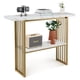 thumbnail image 1 of Mesa de Consola Costway Almacenamiento 2 Niveles Blanco y Dorado, 1 of 5