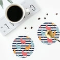 thumbnail image 4 of Honeii Colorful Llama print Leather Coaster Set of 4, ideal for safeguarding your furniture from drinks spills and effortless cleanup-Round Shape, 4 of 6