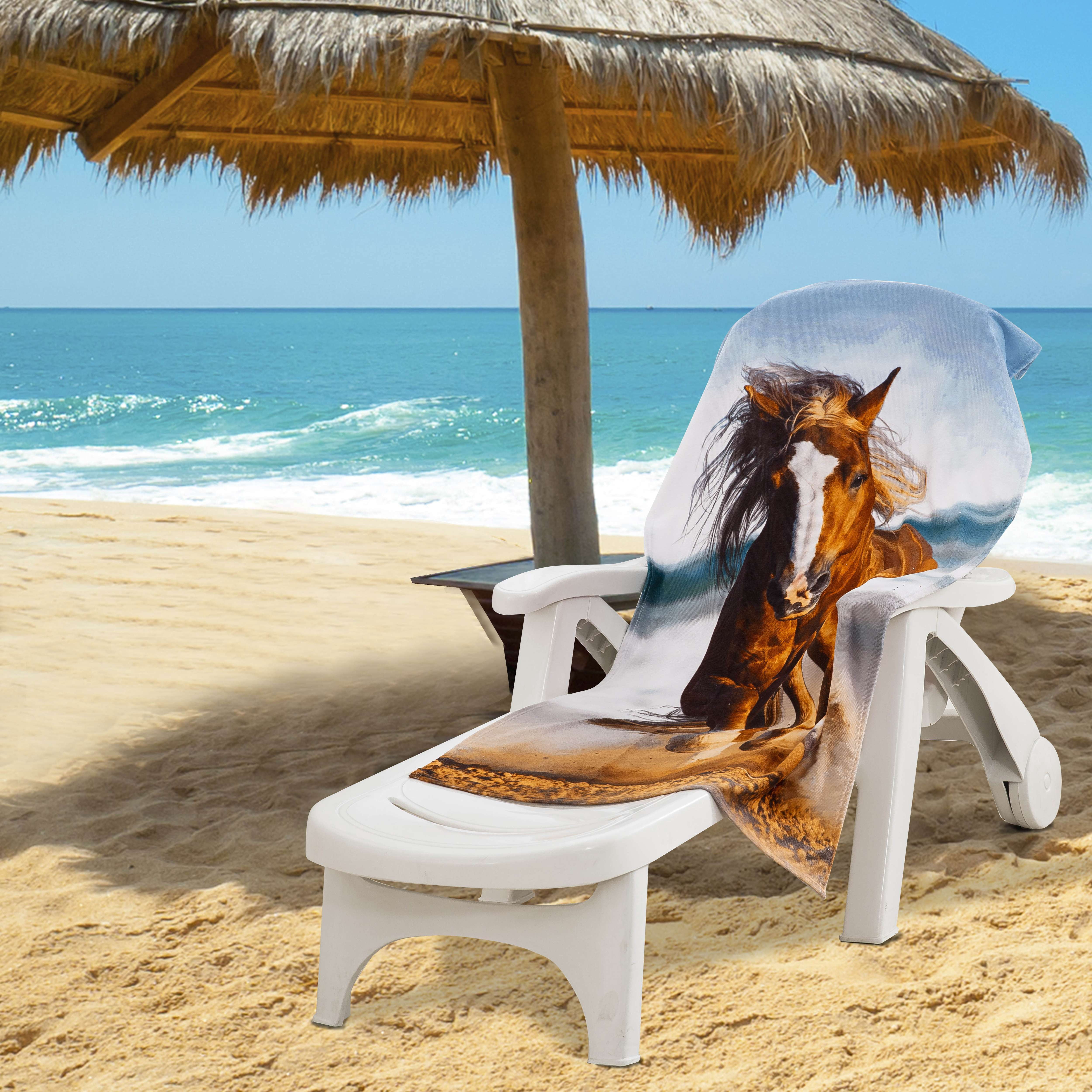 Luxuriant Running Horse1 30in x 60in Beach Towel