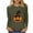 Army Green, variant on Raeneomay Long Sleeve Shirts Oversize Women Tops Halloween Casual Printed Round Neck Tops