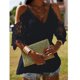 thumbnail image 4 of Blusa de tirantes de retazos de encaje con cuello en V para mujer Pompotops  lopia998352, 4 of 7