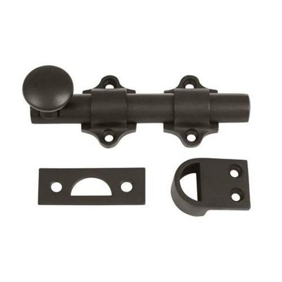 4 in. Heavy Duty Dutch Door Bolt, Oil Rubbed Bronze - Solid