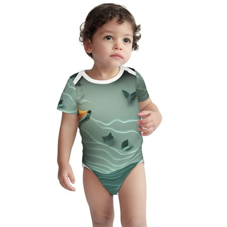

Xecao Paper Fox Crow Fantasy Print Baby and Toddler Short Sleeve Bodysuit One-piece 100% Organic Cotton for Infant Baby-6 Months