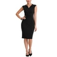 thumbnail image 1 of Vestido de tubo sin mangas para mujer Inspire Chic, vestido profesional de oficina 2XL negro, 1 of 6