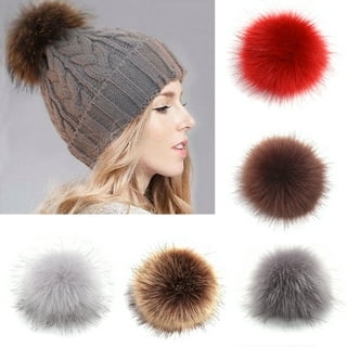 QJUHUNG 12Pcs Faux Fur Pom Poms for Hats 4 Inch Fluffy Pom Poms