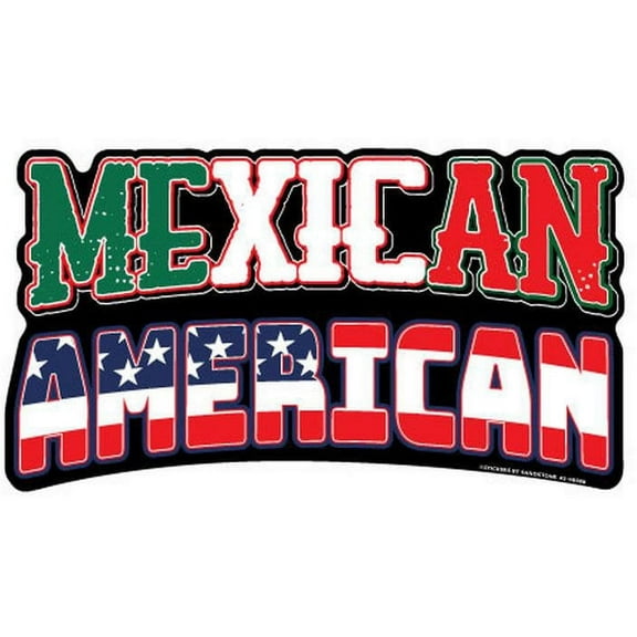 Mexican American - Postcard Sized Vinyl Sticker 6" x 3"