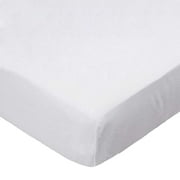 SheetWorld Fitted 100% Cotton Percale Bassinet Sheet 15 x 33, Solid White Woven