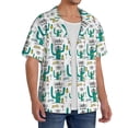 thumbnail image 2 of Uemuo Hello Summer Pattern Cotton Linen Short Sleeve Shirts,Casual Lightweight Button Down Shirts,Vacation Beach Summer Tops-4X-Large, 2 of 7