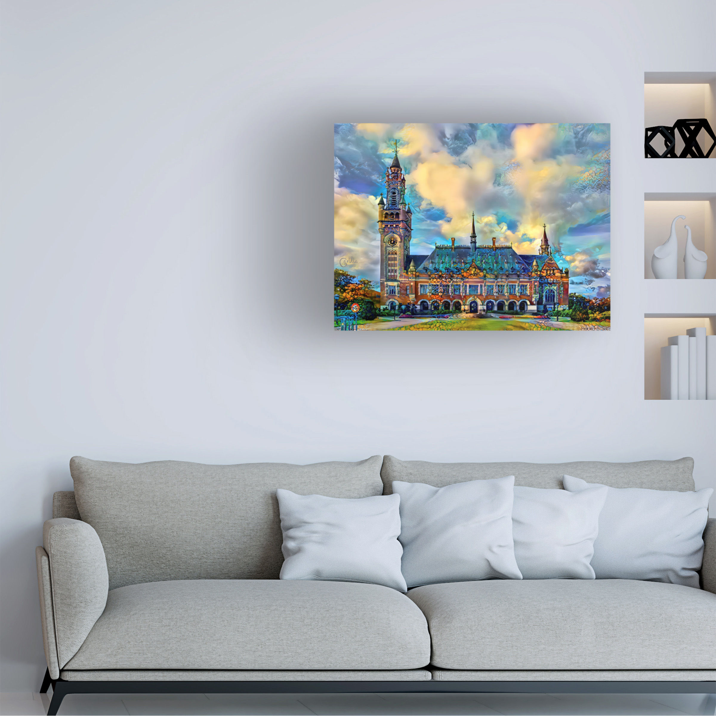 Canvas Wall Art - Pedro Gavidia 'The Hague Netherlands Peace Palace' Wall Art for Living Room, Bedroom, or Office Décor by Trademark Fine Art - 24 x 18 Inches