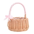 thumbnail image 2 of Wedding Bridal Natural Simulation Flower Basket Woven Home Decor Portable Willow Handle Girl Party, 2 of 5