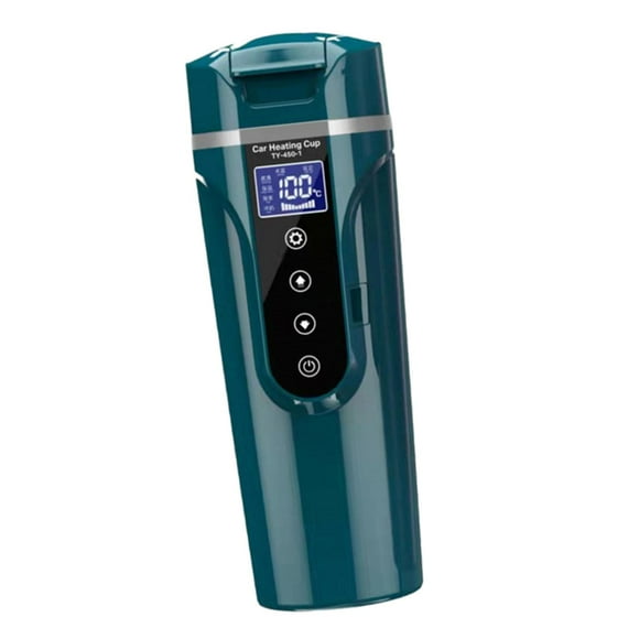 Hervidor eléctrico de viaje de 24 V/12 V, acero inoxidable 304, 450 ml, para coche Verde oscuro