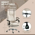 thumbnail image 3 of Vinsetto Microfiber Office Chair, High Back Computer Chair with 6 Point Massage, Heat, Adjustable Height and Retractable Footrest, Cream White, 3 of 9