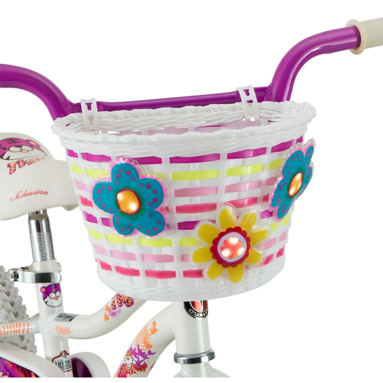 Schwinn Kid s Bicycle Basket with LED Flowers Pink Walmart