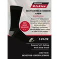 thumbnail image 4 of Genuine Dickies Men's Max Cushion Crew Sock, 6 Pack Black Size 6-12, 4 of 5