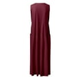 thumbnail image 5 of Jamsmile Womens Dress Summer Solid Color Sleeveless Elegant Loose Fit Casual Maxi Dresses With Pockets Daily Tshirts HolidaySundress, 5 of 5