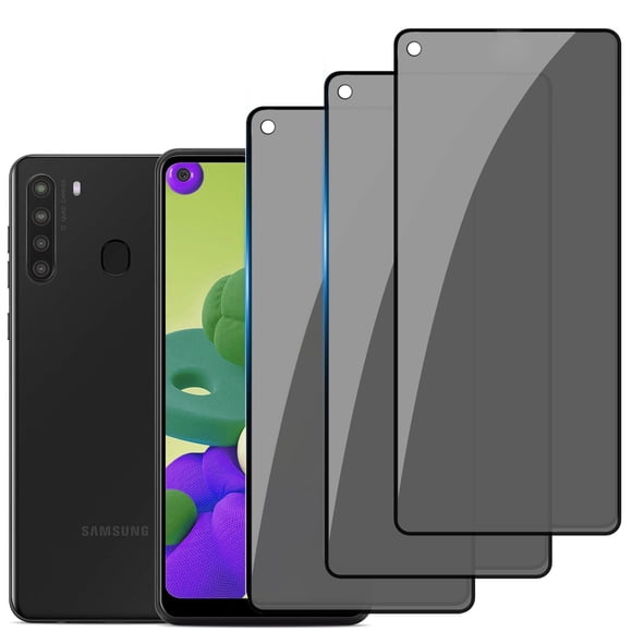 ZYQEEE Privacy Screen Protector Tempered Glass for Samsung Galaxy A21s - Scratch Resistant Protective Film - Easy Installation Edge to Edge Protection - Bubble Free