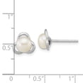 thumbnail image 4 of Auriga Fine Jewelry 925 Sterling Silver Rho-plated 6-7mm White Button FWC Pearl Post Stud Earrings for Women, 4 of 6