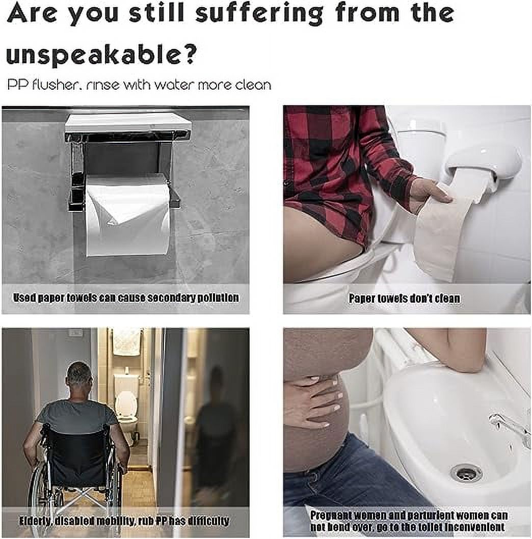 KDMLR Non-Electric Bidet Attachment for Toilet Seat with Self-cleaning Dual Nozzles, Adjustable Pressure Control