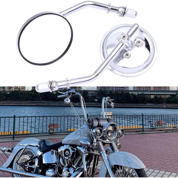 Rétroviseurs Ovales pour Moto 8mm 10mm Compatibles avec Harley Road King Road Glide Softail Dyna Softail Sportster Touring Kawasaki Suzuki Chopper