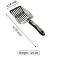 thumbnail image 3 of OAZOUF Stainless Steel Cat Little Scoop: Metal Cat Scooper with Ergonomic Handle & Buckle for Easy Waste Removal and Cleaning (Silver), 3 of 11