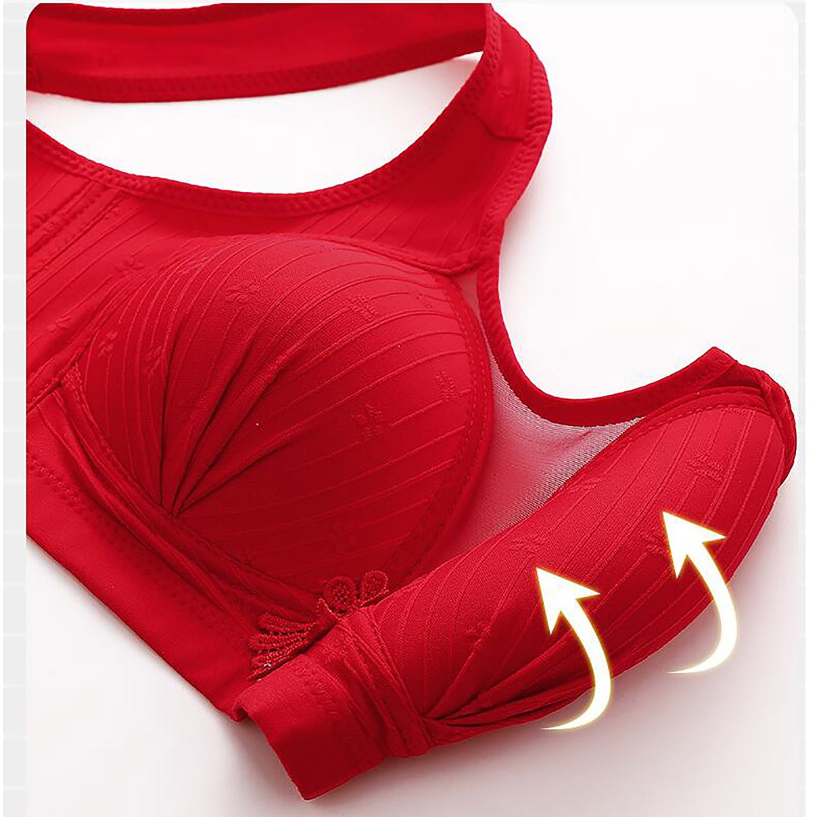EHQJNJ Cotton Sports Bras for Women Plus Size Women's Steel Rimless Comfort  Gather Thin Simple Large Bra Sticky Bra Push up Inserts Red Bralette Top  Lace 