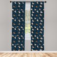 thumbnail image 2 of Ambesonne Cartoon 4-Panel Curtains, Rabbits Flying on Carrot, 56"x95", Petrol Blue Orange, 2 of 4