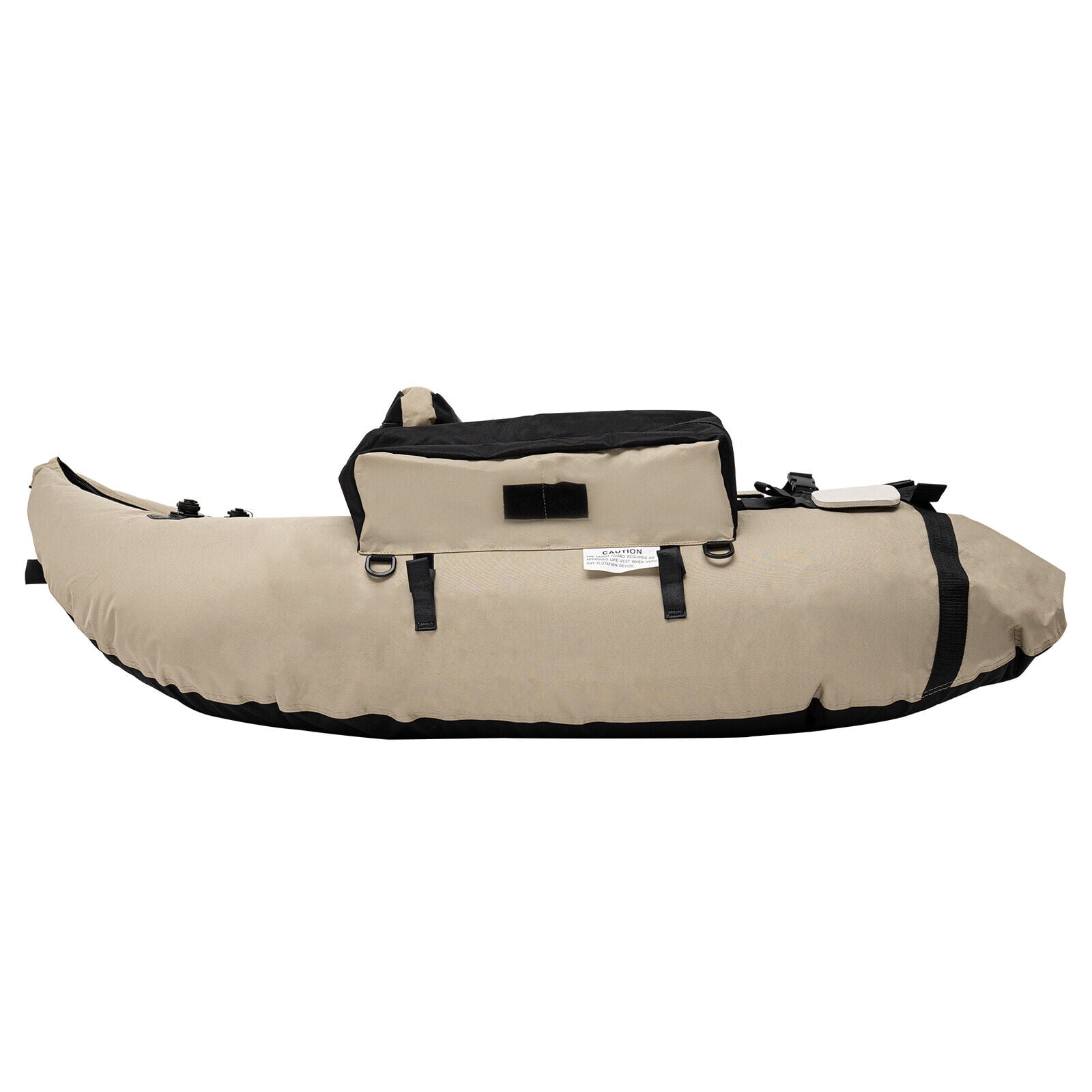 Inflatable Fishing Boat With Adjustable Shoulder Straps And Carrying Handle Khaki Oxford Cloth Fishing Boat, U-shaped Outdoor Fishing Boat
