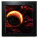 thumbnail image 1 of Planeta rojo oscuro universo Mesa de pared con marco cuadrado negro, 1 of 4