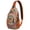 Ethnic, variant on Classic Buffalo Plaid Sling Backpack, Lightweight Travel Crossbody Bag with Rustic Red and Black Checkered Pattern for Outdoor and Daily Use