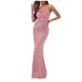 thumbnail image 1 of LOVZFMLL Dresses Women's Spring/Summer Sleeveless Color V-Neck Wrapped Chest Dress Long Dress, 1 of 4
