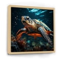thumbnail image 2 of Designart "Lifelike Turtle Depiction I" Animals Turtle Floater Framed Wall Art Prints, 2 of 5