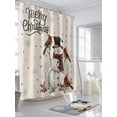 thumbnail image 3 of Christmas Snowman Shower Curtain Set, Waterproof Shower Curtains for Bathroom, Winter Xmas Snowflakes Cardinal on Linen Washable Fabric Cloth Bath Curtain for Bathtub with Hooks 48x72 Inches, 3 of 6