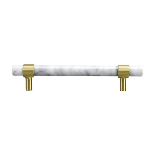 Tirador de cajón de mármol de latón para gabinete, tiradores decorativos para muebles de cocina 35x170mm Blanco