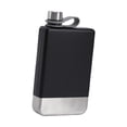 thumbnail image 1 of Petaca de acero inoxidable 304, contenedor de licor, botella para senderismo, regalo para hombre, color negro D Negro 9oz, 1 of 9