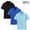 Black+Blue+Light Blue, variant on 3 Pack Shirts for Boys and Girls Unisex Short Sleeve Collar Button Down Pullover Tops Summer Classic School Uniform Casual Performance Formal Shirts