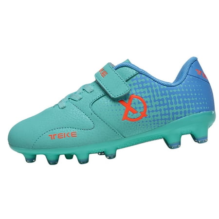 

Boys Girls Outdoor Athletic Actual Combat Training Shoes Kids Turf Soccer Shoes Youth Hook and Look Comfortable and Breathable Non-slip Professional Sneaker (Little Kid/Big Kid）Light green 36
